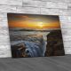 Waterfall At Sea Sunset Canvas Print Large Picture Wall Art