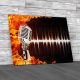 Flaming Microphone Music Canvas Print Large Picture Wall Art