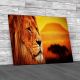 Lion On The Savanna Canvas Print Large Picture Wall Art