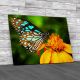 Blue Butterfly Fly In Morning Nature Canvas Print Large Picture Wall Art