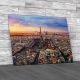 Aerial View Of Paris At Sunset Canvas Print Large Picture Wall Art