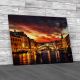 Ponte Rialto And Gondola At Sunset In Venice Canvas Print Large Picture Wall Art