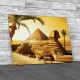 Sphinx And Pyramid In Egyptian Desert Canvas Print Large Picture Wall Art