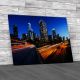 City Of Los Angeles At Sunset With Light Trails Canvas Print Large Picture Wall Art