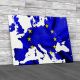 Map Of European Union With Eu Flag Canvas Print Large Picture Wall Art