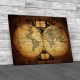 Map Of World 1752 Canvas Print Large Picture Wall Art