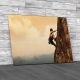 Man Climbing On A Limestone Wall Canvas Print Large Picture Wall Art