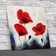 Poppies Painting Square Canvas Print Large Picture Wall Art