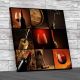 Wine and Keg Collage Square Canvas Print Large Picture Wall Art
