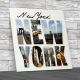 New York Quote Plaque Square Canvas Print Large Picture Wall Art