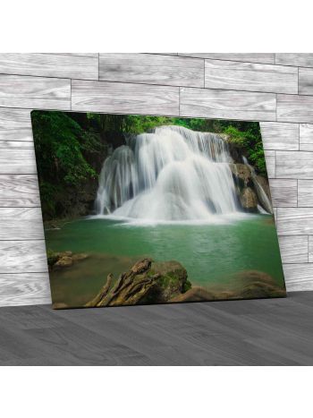 Fast Waterfall in Stream Canvas Print Large Picture Wall Art