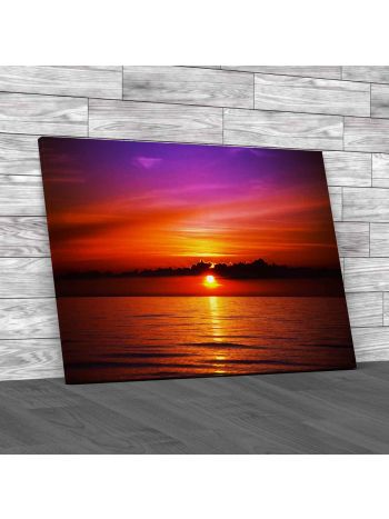 Cloudy Sunset At Sea Canvas Print Large Picture Wall Art