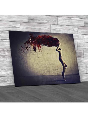 Nude Dancer With Paint Canvas Print Large Picture Wall Art