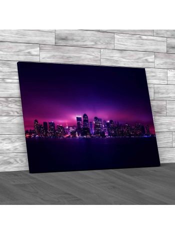 New York City At Night Canvas Print Large Picture Wall Art