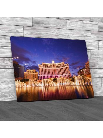Las Vegas Fountain Hotel Canvas Print Large Picture Wall Art