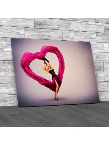 Dance Love Heart Woman Canvas Print Large Picture Wall Art