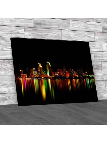 San Diego City Skyline Canvas Print Large Picture Wall Art