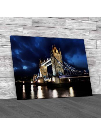 Tower Bridge At Night 1 Canvas Print Large Picture Wall Art