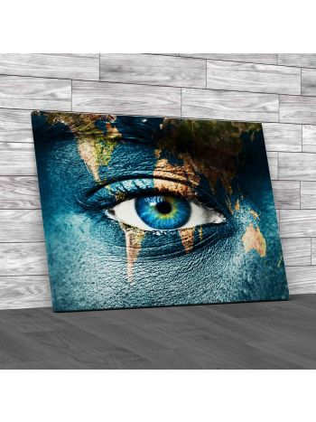 World Eye Tattoo Canvas Print Large Picture Wall Art