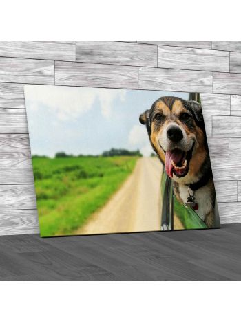 Road Tripping German Shepherd Canvas Print Large Picture Wall Art