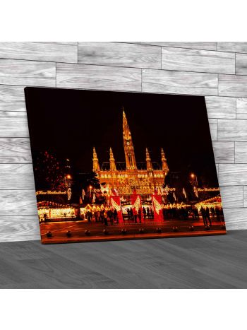 Vienna Christmas Market Canvas Print Large Picture Wall Art