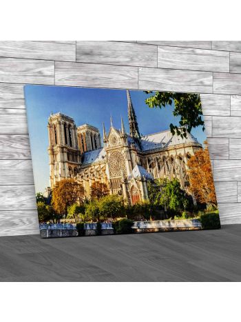 The Cathedral Of Notre Dame De Paris France Canvas Print Large Picture Wall Art