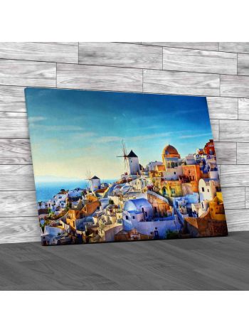 Oia On The Island Of Santorini Greece Canvas Print Large Picture Wall Art