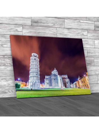 Leaning Tower Of Pisa In The Evening Light Canvas Print Large Picture Wall Art