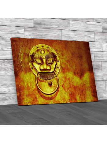 Ancient Door Knocker Lr Canvas Print Large Picture Wall Art