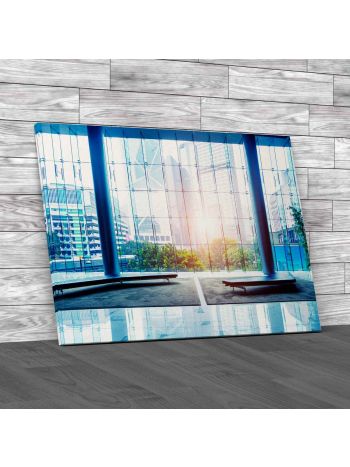 Glass Wall In The Office Building Canvas Print Large Picture Wall Art