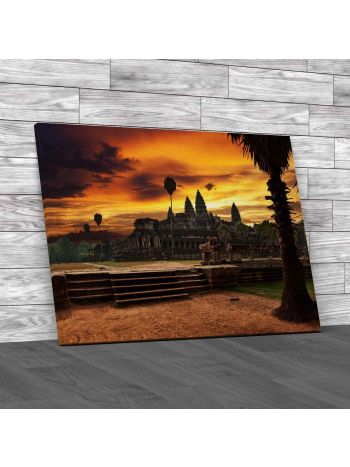 Angkor Wat At Sunset Canvas Print Large Picture Wall Art