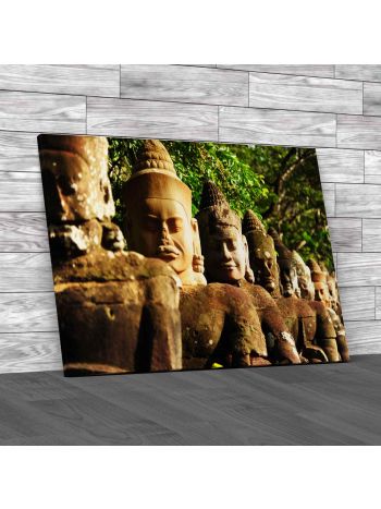 Giants Of Angkor Thom Canvas Print Large Picture Wall Art