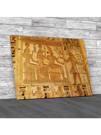 Carved On The Stone Wall Of The Habu Temple Luxor Egypt Canvas Print Large Picture Wall Art