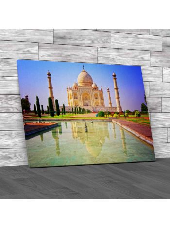 Taj Mahal Reflected Canvas Print Large Picture Wall Art