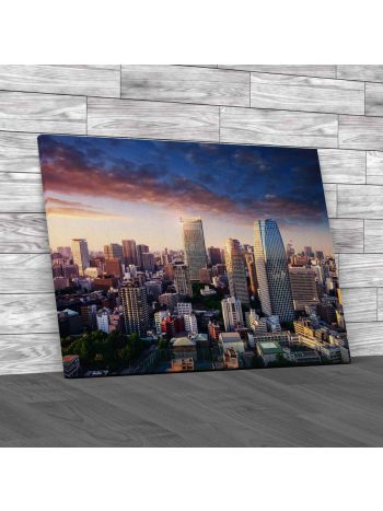 Tokyo City Center At Sunset Canvas Print Large Picture Wall Art
