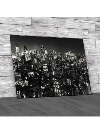 Tokyo At Night Panorama Canvas Print Large Picture Wall Art