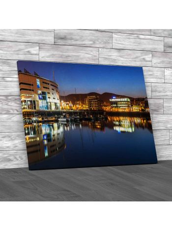 Belfast At Night Canvas Print Large Picture Wall Art