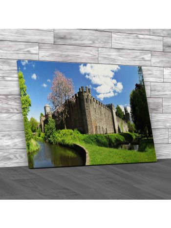 Cardiff Castle From The Park Canvas Print Large Picture Wall Art