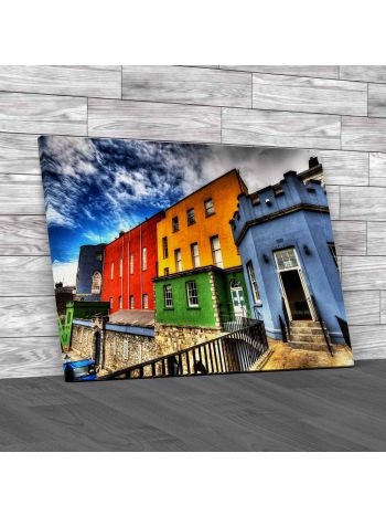Colorful Buildings In Dublin Canvas Print Large Picture Wall Art