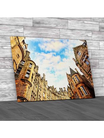 Historical Architecture In The Street Of The Old Town In Edinburgh Canvas Print Large Picture Wall Art