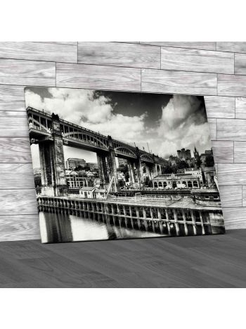 Red Hue Bridge Newcastle Upon Tyne Canvas Print Large Picture Wall Art