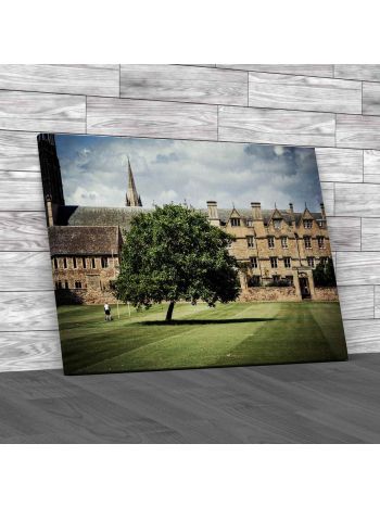 Mowing The Grounds Of Christ Church College Oxford Canvas Print Large Picture Wall Art