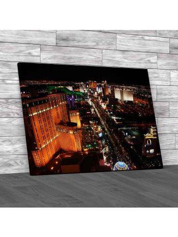 Las Vegas Strip At Night Canvas Print Large Picture Wall Art