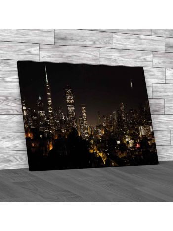 San Francisco By Night Canvas Print Large Picture Wall Art
