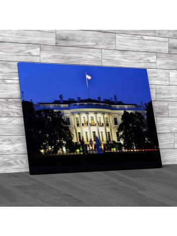 The White House At Night Canvas Print Large Picture Wall Art