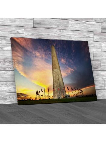 Washington Monument At Sunset Washington Dc Canvas Print Large Picture Wall Art