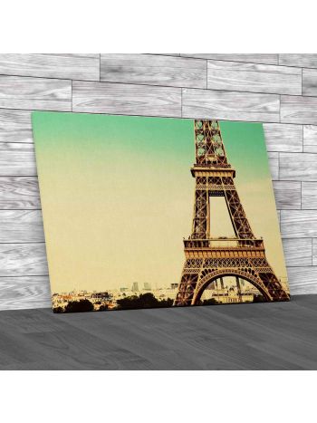 Eiffel Tower Retro Style Canvas Print Large Picture Wall Art