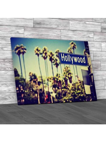 Hollywood Sign Vintage 2 Canvas Print Large Picture Wall Art