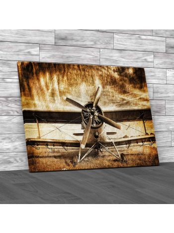 Old Biplane Canvas Print Large Picture Wall Art