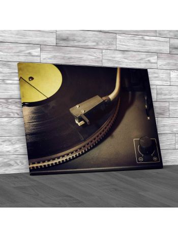 Old Vinyl Disk Player Canvas Print Large Picture Wall Art